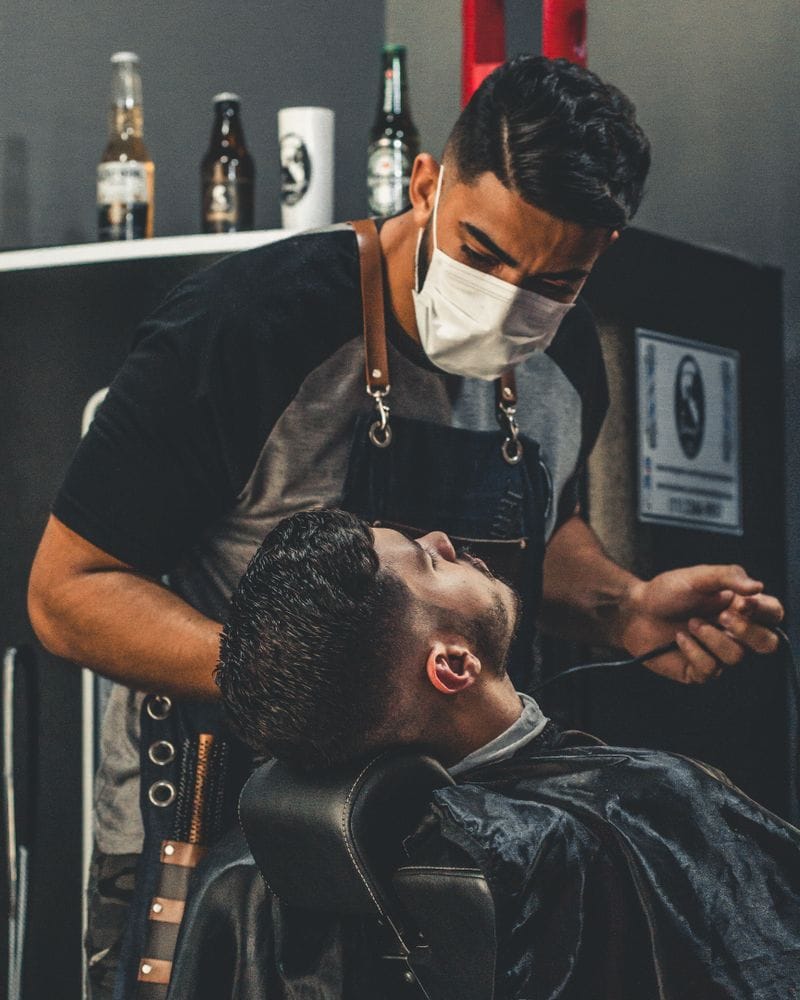 Precision barber haircut detail